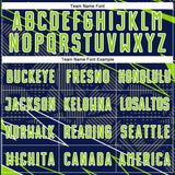 Custom Navy Neon Green-White Lines Sports Sublimation Soccer Uniform Jersey