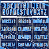 Custom Navy Powder Blue-White Lines Sports Sublimation Soccer Uniform Jersey