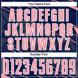 Custom Navy Medium Pink-White Lines Sports Sublimation Soccer Uniform Jersey