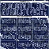 Custom Navy Silver Lines Sports Sublimation Soccer Uniform Jersey