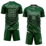 Custom Green White Lines Sports Sublimation Soccer Uniform Jersey