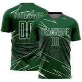 Custom Green White Lines Sports Sublimation Soccer Uniform Jersey