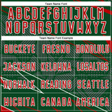 Custom Green Red-White Lines Sports Sublimation Soccer Uniform Jersey