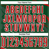 Custom Green Red-White Lines Sports Sublimation Soccer Uniform Jersey