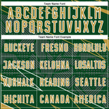 Custom Green Old Gold-White Lines Sports Sublimation Soccer Uniform Jersey