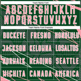 Custom Green Medium Pink-White Lines Sports Sublimation Soccer Uniform Jersey