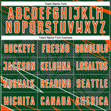 Custom Green Orange-White Lines Sports Sublimation Soccer Uniform Jersey