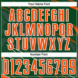 Custom Green Orange-White Lines Sports Sublimation Soccer Uniform Jersey