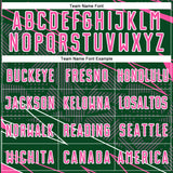 Custom Green Pink-White Lines Sports Sublimation Soccer Uniform Jersey