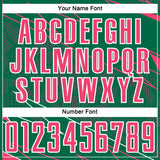 Custom Kelly Green Neon Pink-White Lines Sports Sublimation Soccer Uniform Jersey