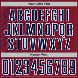 Custom Crimson Navy-Black Lines Sports Sublimation Soccer Uniform Jersey