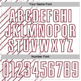 Custom White Burgundy Lines Sports Sublimation Soccer Uniform Jersey