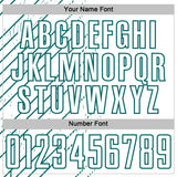 Custom White Teal Lines Sports Sublimation Soccer Uniform Jersey