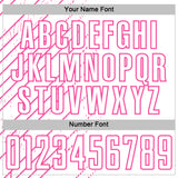 Custom White Pink Lines Sports Sublimation Soccer Uniform Jersey