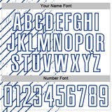 Custom White Royal Lines Sports Sublimation Soccer Uniform Jersey