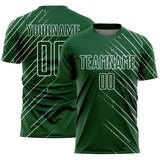 Custom Green White Lines Sports Sublimation Soccer Uniform Jersey