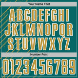 Custom Teal Old Gold-White Lines Sports Sublimation Soccer Uniform Jersey