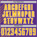 Custom Purple Gold-White Lines Sports Sublimation Soccer Uniform Jersey