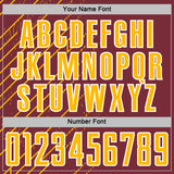 Custom Burgundy Gold-White Lines Sports Sublimation Soccer Uniform Jersey