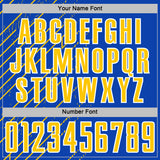 Custom Thunder Blue Yellow-White Lines Sports Sublimation Soccer Uniform Jersey