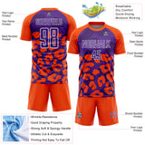 Custom Orange Purple-White Animal Leopard Print Sports Sublimation Soccer Uniform Jersey