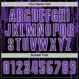 Custom Black Purple-White Dripping Splatte Pattern Sports Sublimation Soccer Uniform Jersey