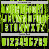 Custom Black Neon Green-White Dripping Splatte Pattern Sports Sublimation Soccer Uniform Jersey