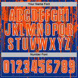 Custom Royal Orange-White Dripping Splatte Pattern Sports Sublimation Soccer Uniform Jersey