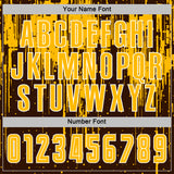 Custom Brown Gold-White Dripping Splatte Pattern Sports Sublimation Soccer Uniform Jersey