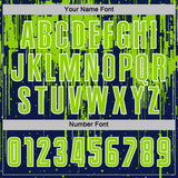 Custom Navy Neon Green-White Dripping Splatte Pattern Sports Sublimation Soccer Uniform Jersey