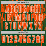 Custom Green Orange-White Dripping Splatte Pattern Sports Sublimation Soccer Uniform Jersey