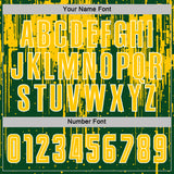 Custom Green Yellow-White Dripping Splatte Pattern Sports Sublimation Soccer Uniform Jersey