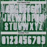 Custom Green Gray-White Dripping Splatte Pattern Sports Sublimation Soccer Uniform Jersey