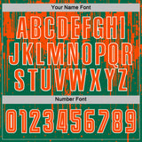Custom Kelly Green Orange-White Dripping Splatte Pattern Sports Sublimation Soccer Uniform Jersey