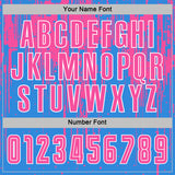 Custom Powder Blue Pink-White Dripping Splatte Pattern Sports Sublimation Soccer Uniform Jersey