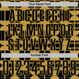Custom Black Old Gold Geometric Shapes Sports Sublimation Soccer Uniform Jersey