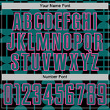 Custom Black Teal-Pink Geometric Shapes Sports Sublimation Soccer Uniform Jersey