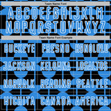 Custom Black Powder Blue-White Geometric Shapes Sports Sublimation Soccer Uniform Jersey