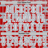 Custom Red Gray-White Geometric Shapes Sports Sublimation Soccer Uniform Jersey