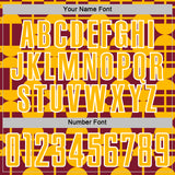 Custom Crimson Gold-White Geometric Shapes Sports Sublimation Soccer Uniform Jersey