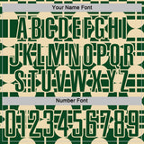 Custom Green Cream Geometric Shapes Sports Sublimation Soccer Uniform Jersey