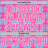 Custom Light Blue Pink-White Geometric Shapes Sports Sublimation Soccer Uniform Jersey