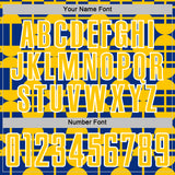 Custom Royal Yellow-White Geometric Shapes Sports Sublimation Soccer Uniform Jersey