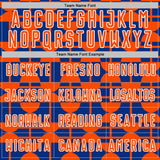 Custom Royal Orange-White Geometric Shapes Sports Sublimation Soccer Uniform Jersey