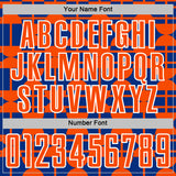 Custom Royal Orange-White Geometric Shapes Sports Sublimation Soccer Uniform Jersey