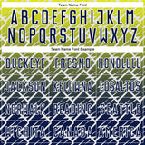 Custom Neon Yellow Navy-White Lightning Sports Sublimation Soccer Uniform Jersey