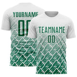 Custom White Kelly Green Lightning Sports Sublimation Soccer Uniform Jersey