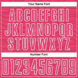 Custom Neon Pink Black-White Wavy Lines Sports Sublimation Soccer Uniform Jersey
