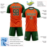 Custom Orange Green-White Wavy Lines Sports Sublimation Soccer Uniform Jersey