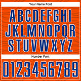 Custom Orange Royal-White Wavy Lines Sports Sublimation Soccer Uniform Jersey